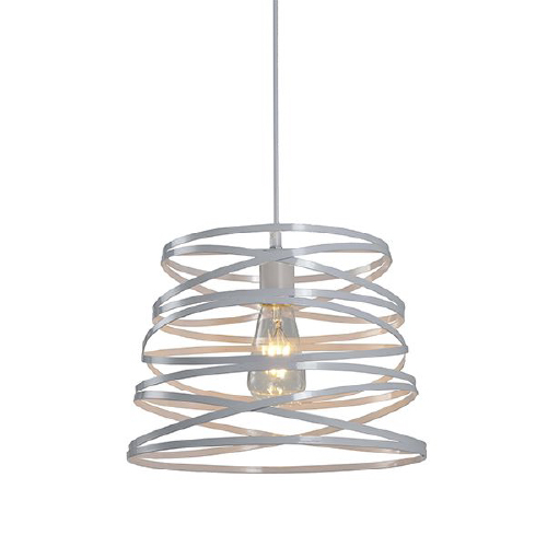 Colgante de metal 1 luz E27 32,5x26cm blanco